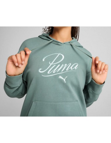 Sudadera mujer PUMA ESS SCRIPT COMFORT HOODIE VERDE