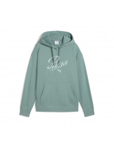 Sudadera mujer PUMA ESS SCRIPT COMFORT HOODIE VERDE 2