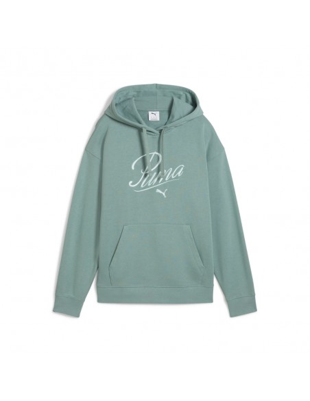 Sudadera mujer PUMA ESS SCRIPT COMFORT HOODIE VERDE