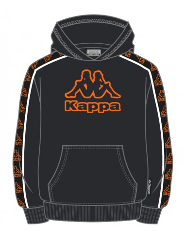 Sudadera Negra Kappa BLACK ORANGE JR