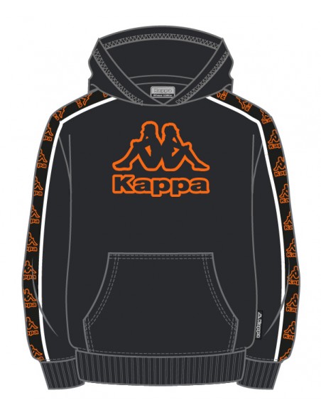 Sudadera Negra Kappa BLACK ORANGE JR