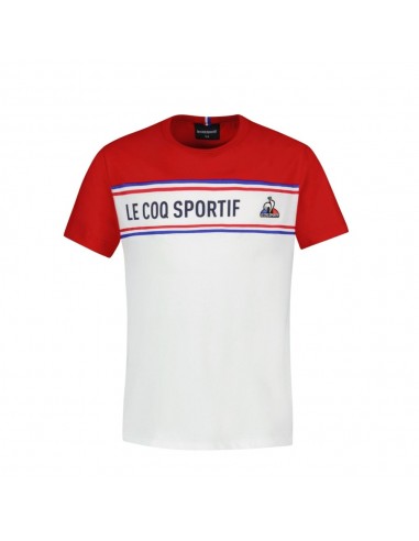 CAMISETA NIÑO LE COQ SPORTIF TRI TEE SS Nº2 BLANCO/ROJO