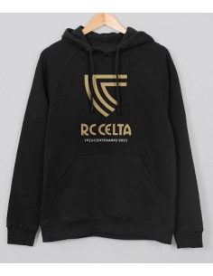 SUDADERA CENTENARIO CELTA DE VIGO REIZENTOLO NEGRO DORADO...