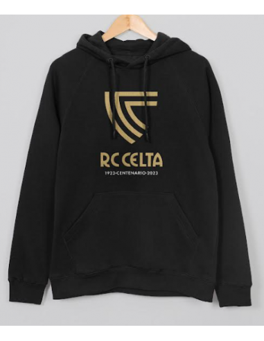 SUDADERA CENTENARIO CELTA DE VIGO REIZENTOLO NEGRO DORADO ALGODON