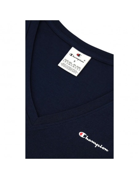 Camiseta pico negra Champion negra mujer