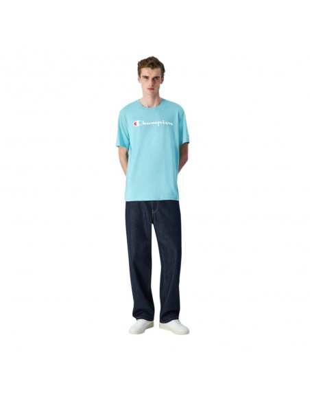 Camiseta azul  champion azul hombre