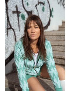 Chaqueta verde asimetrico SLX verde mujer