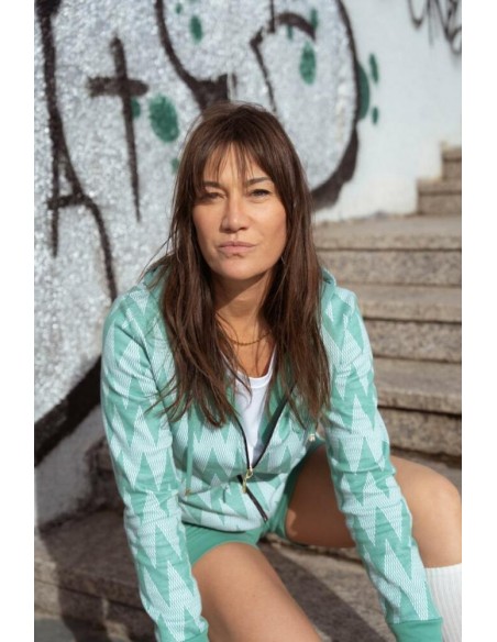 Chaqueta verde asimetrico SLX verde mujer