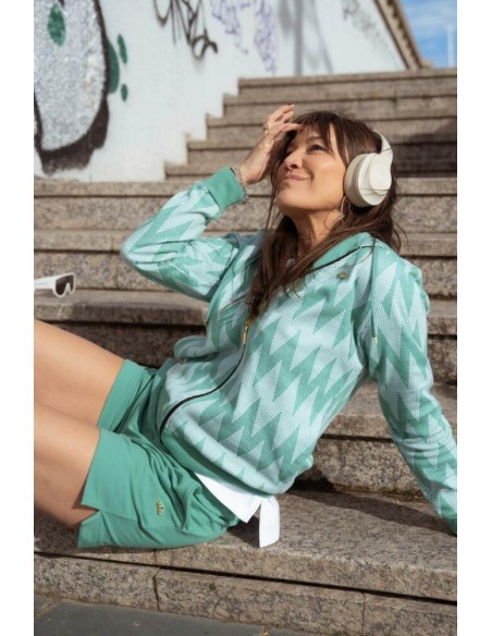 Chaqueta verde asimetrico SLX verde mujer