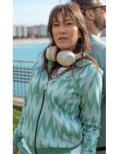 Chaqueta verde asimetrico SLX verde mujer