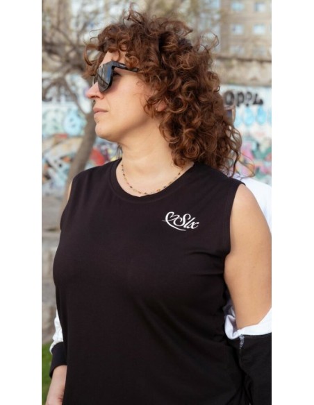 Camiseta negra sin mangas SLX negra mujer