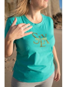 Camiseta clasica verde SLX verde mujer 2