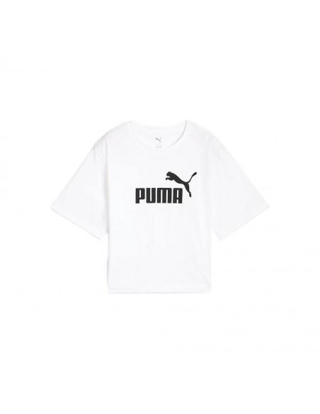 Camiseta PUMA ESS Cropped No. 1 Logo Relaxed Tee C/OESS 2 COLOR No.1 Logo Tee B - PUMA White  684972 02 Blanco