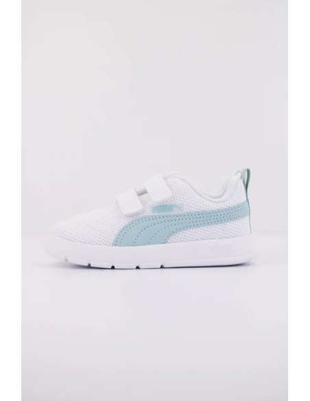 Calzado multideporte Puma-Courtflex V3 Mesh Inf-398086-08-BLANCO-VERDE UNISEX JUNIOR