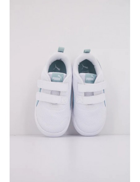Calzado multideporte Puma-Courtflex V3 Mesh Inf-398086-08-BLANCO-VERDE UNISEX JUNIOR