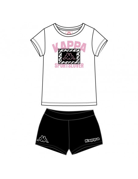 CONJUNTO NIÑA KAPPA BLANCO ROSA ALGODÓN