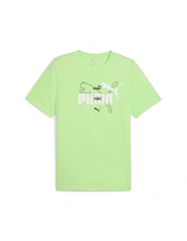 Camiseta manga corta Verde Puma-ESS LOGO LAB...
