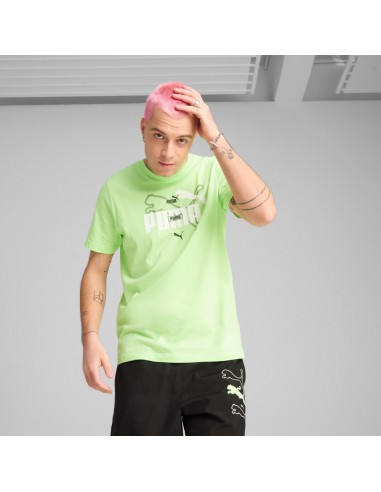 Camiseta manga corta Verde Puma-ESS LOGO LAB...