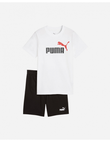 Conjunto Camiseta + Bermuda Blanco Puma-ESS 2 COLOR No. 1 Logo Tee and Shorts Set B-686298-02-BLANCO UNISEX JUNIOR
