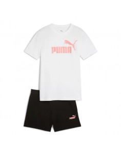 Conjunto Camiseta Blanca + Bermuda Negra Puma-ESS No.1...