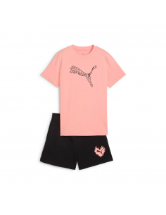 Conjunto Camiseta Rosa + Bermuda Negra Puma-FLAMING LOVE... 2