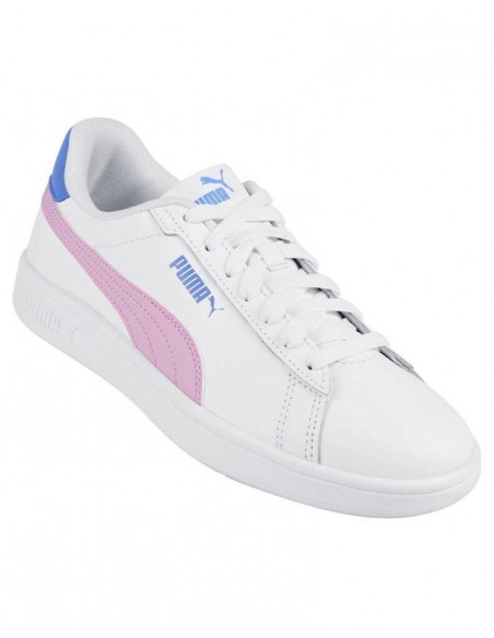 Calzado multideporte PUMA 392031-13-Puma Smash 3.0 L Jr-UNISEX JUNIOR-BLANCO-ROJO