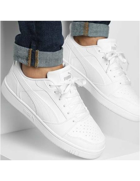 PUMA Calzado multideporte-Rebound v6 Low-392328-03-BLANCO-GRISES
