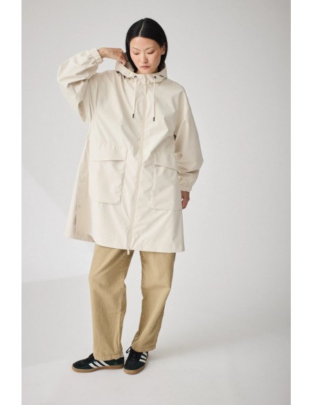 CHUBASQUERO POLIESTER RECICLADO MUJER TANTA NEBBIA BLANCO ROJO