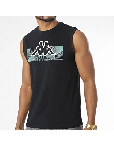 CAMISETA DE TIRAS HOMBRE KAPPA LOGO ERFIN NEGRO/VERDE