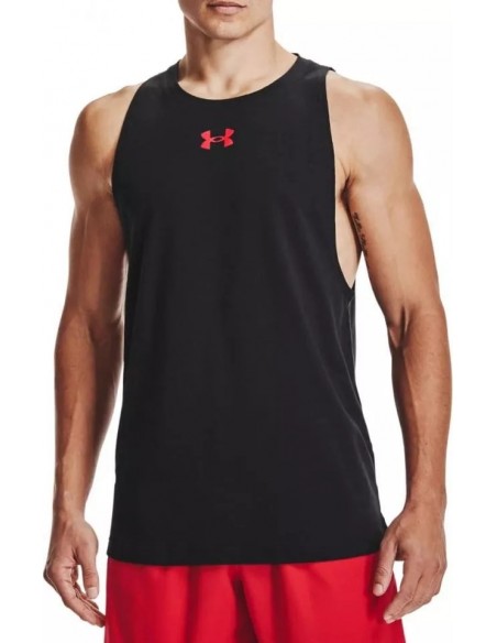CAMISETA DE TIRAS HOMBRE UNDER ARMOUR NEGRO/ROJO