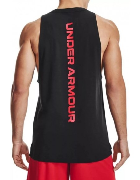 CAMISETA DE TIRAS HOMBRE UNDER ARMOUR NEGRO/ROJO