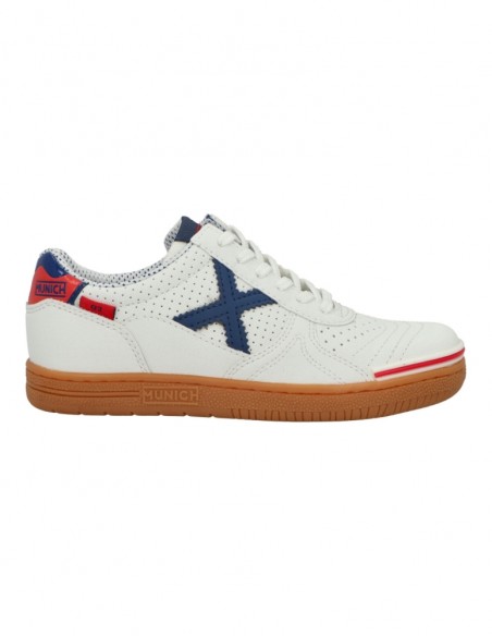 ZAPATILLAS FÚTBOL SALA  MUNICH G-3 KID BLANCO AZUL ROJO PROFIT 405