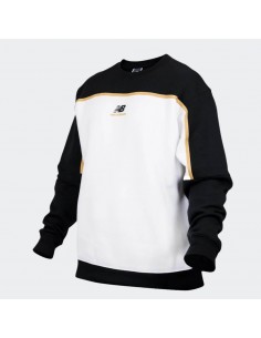 SUDADERA HOMBRE NEW BALANCE CLASSICS FL CREW BLANCO/NEGRO