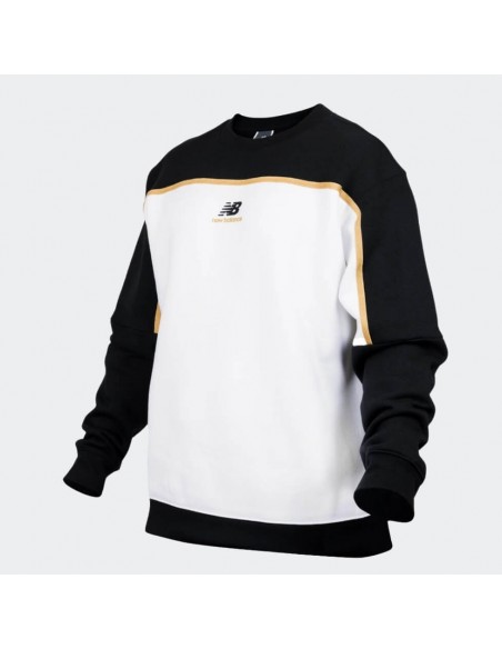 SUDADERA HOMBRE NEW BALANCE CLASSICS FL CREW BLANCO/NEGRO
