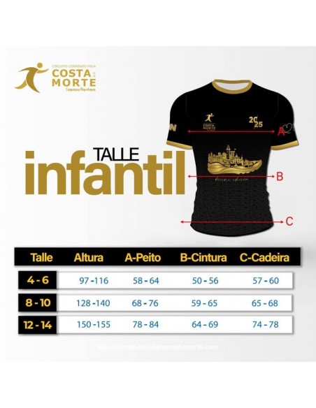 Camiseta Correndo pola Costa da Morte 2025 UNISEX NIÑOS