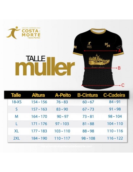 Camiseta Correndo pola Costa da Morte 2025 Mujer