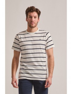 CAMISETA MANGA CORTA HOMBRE ALGODÓN STREET MONKEY RAYAS...