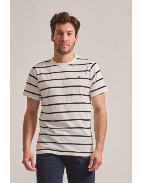 CAMISETA MANGA CORTA HOMBRE ALGODÓN STREET MONKEY RAYAS 257012