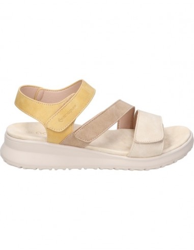 SANDALIAS MUJER AMARPIES TIRAS AJUSTABLES COMBI MOSTAZA