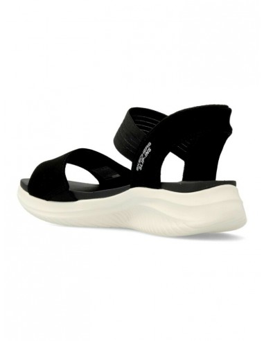 Sandalia negra slip-ins Skechers negra mujer