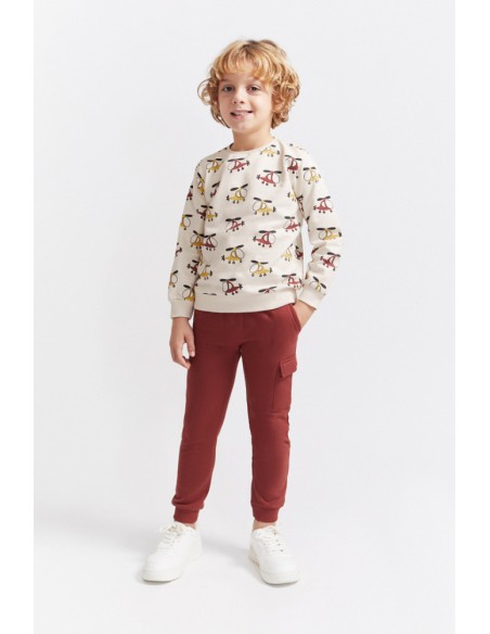 CHANDAL BEBE NIÑO STREET MONKEY HELICÓPTEROS BEIGE