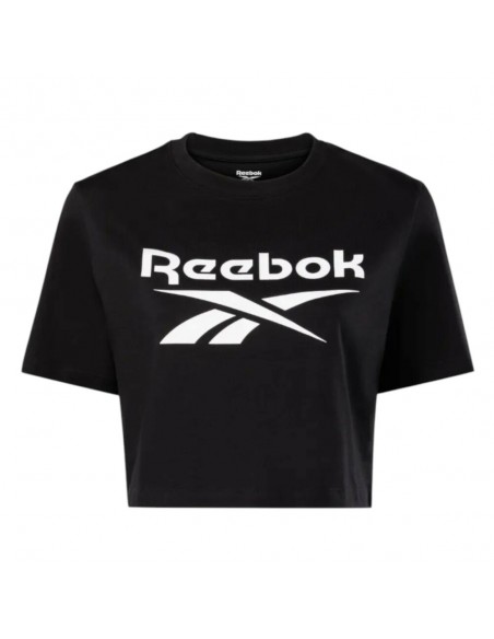 Camiseta Manga Corta Negro REEBOK IDENTITY BIG LOGO CROP TEE BLACK MUJER