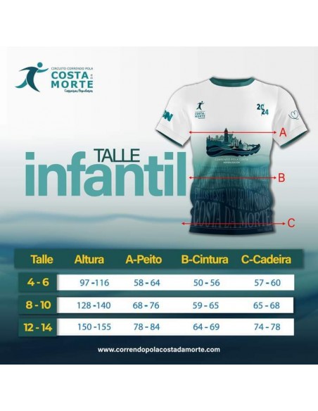 Camiseta Correndo pola Costa da Morte 2024 UNISEX NIÑOS