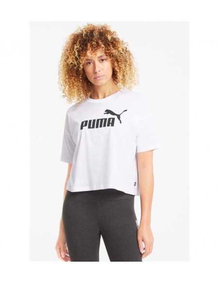 Camiseta PUMA ESS Cropped No. 1 Logo Relaxed Tee C/OESS 2 COLOR No.1 Logo Tee B - PUMA White  684972 02 Blanco
