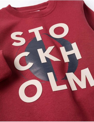 SUDADERA ZIPPY CUELLO REDONDO NIÑO GRANATE