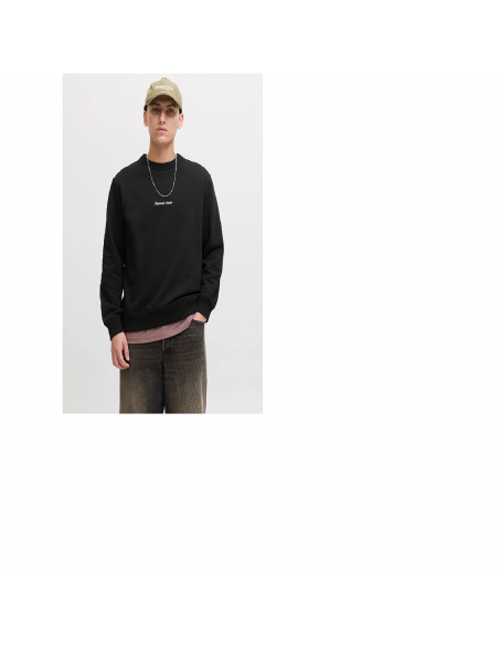 Sudadera JACK & JONES JORNORREBRO EMB SWEAT CREW NOOS 12282893 Negro Negro