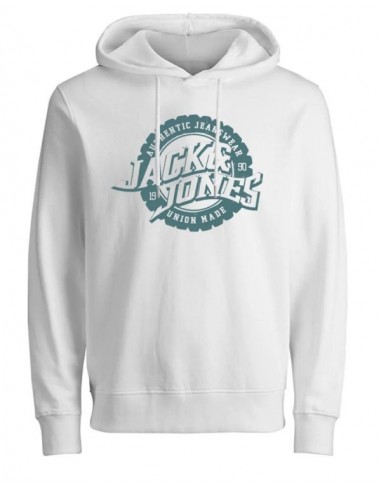 Sudadera JACK & JONES JPRBLUBARON SWEAT HOOD FST 12288087 Blanco Blanco