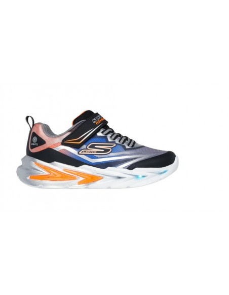 Calzado-SKECHERS FLEX-GLOW ULTRA-400139L-BKSL-NIÑO-NEGRO-GRISES
