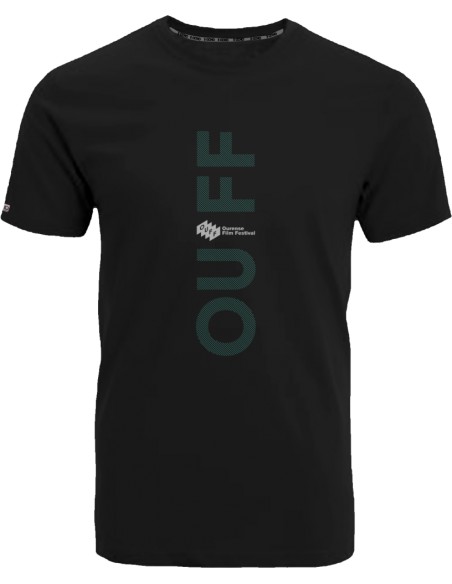 Camiseta oficial OUFF · Logo en verde y blanco