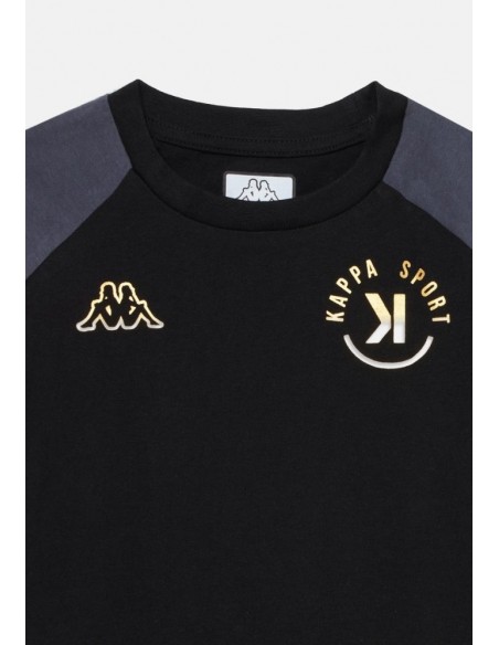 Camiseta negra KAPPA NEGRA LOGO SCARIF UNISEX